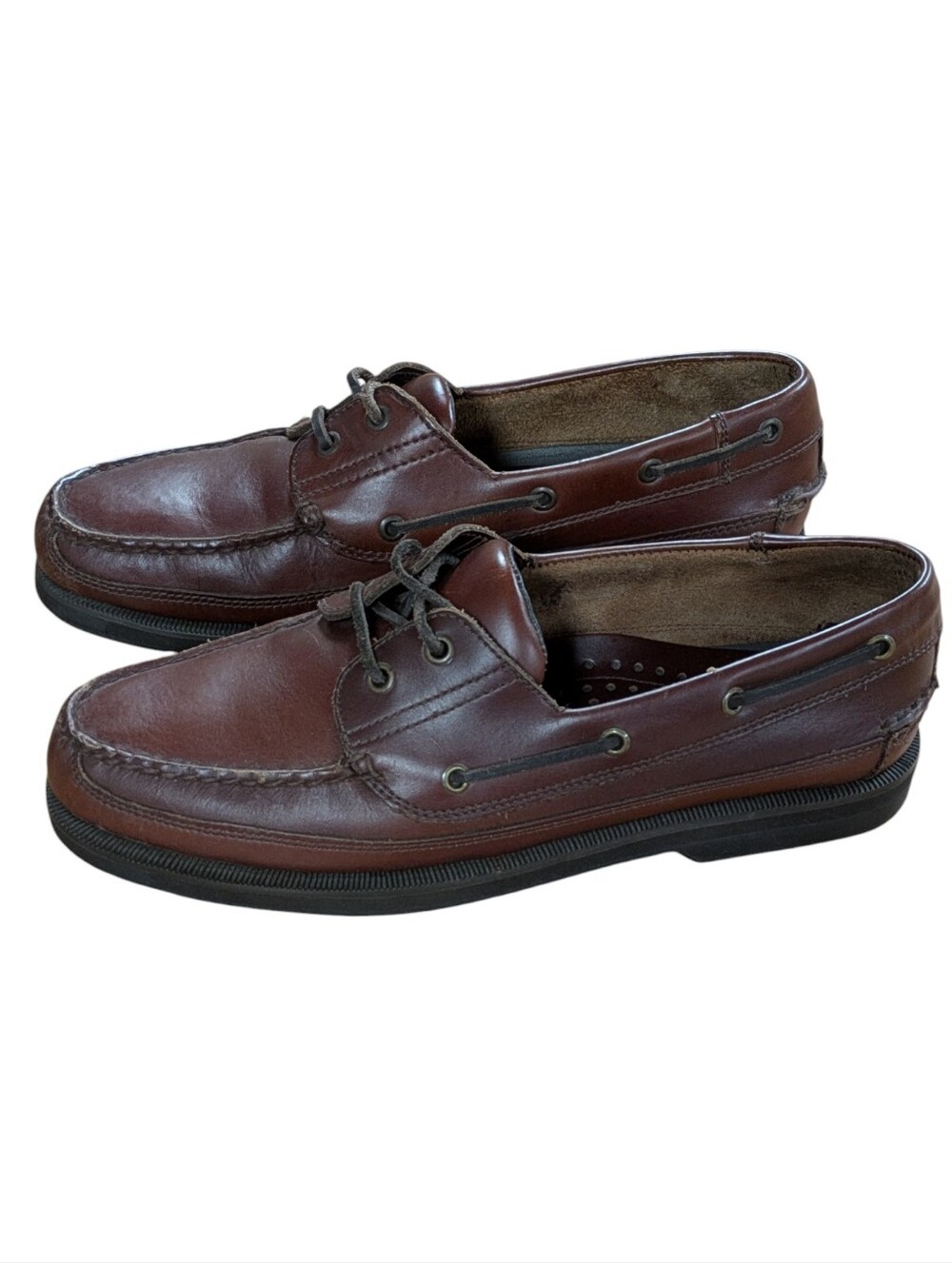 Bass Harry Leather Moccasin Boat Shoe Brown Size 10 M